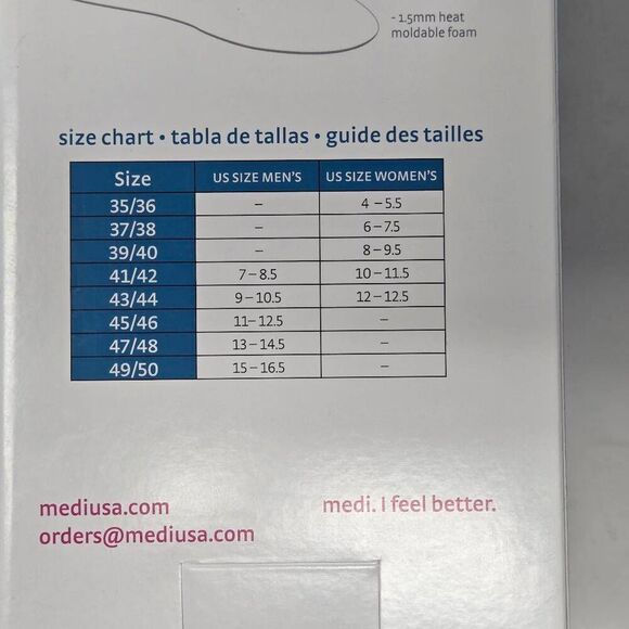 MEDIVEN PROTECT FOOT SUPPORTS INSOLES ACTIVE FLAT FEET MENS 11 12.5 EU 45 46 - Picture 4 of 4